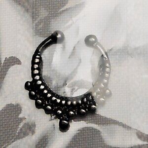 No14 - Fake 10mm Septum Ring - new, repackaged, gunmetal color